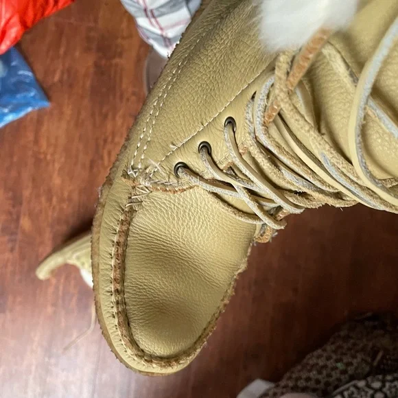 On Hold 🌼 Sz8 handmade leather moccasins with fur vintage better than UGG!! - Picture 2 of 10